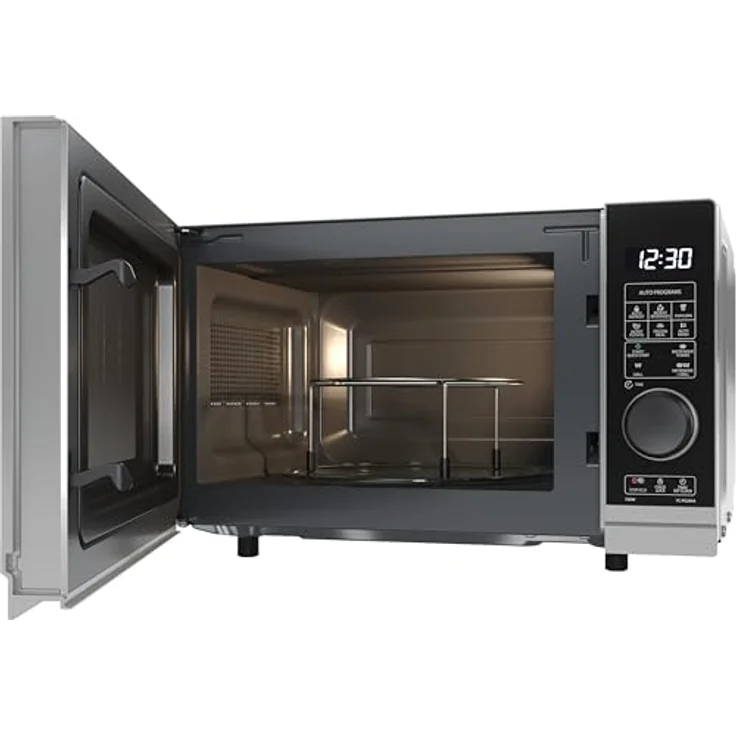 Sharp YC-PG204AE-S Mikrowelle mit Grill, Standgerät, 20 Liter Garraum, 700 Watt, Drehregler, silber, schwarz – Bild 4
