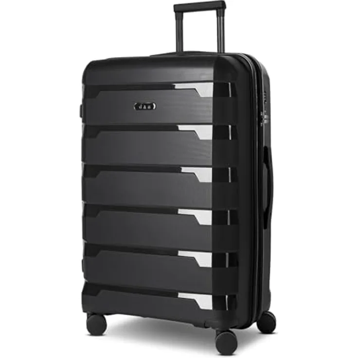 D & N South Dakota XL Trolley, Check-in Koffer für Damen und Herren, erweiterbar mit TSA Schloss, 95 L Volumen, stoßfestes ABS Material, 48 x 30 x 76 cm