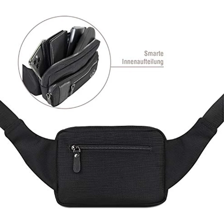 bugatti Nero Gürteltasche, 22 cm schwarz, 100% Polyethylen, kompakt und stilvoll – Bild 5