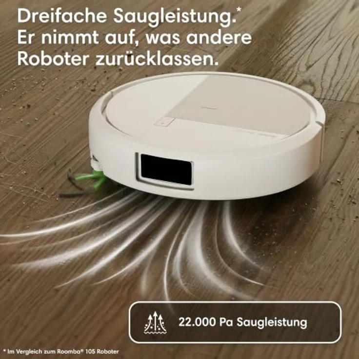 iRobot Roomba Plus 515 Combo Roboter mit AutoWash Dock, Beutellos, Saugkraft 22.000 Pa, Weiß, rund, ClearView™ LiDAR, 295 Minuten Laufzeit – Bild 2