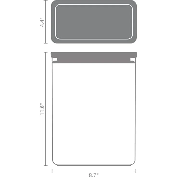 Brabantia Tasty XXL Vorratsbehälter, Rechteckig, 5,4 L, Dunkelgrau/Transparent, Stapelbar und Spülmaschinenfest – Bild 4