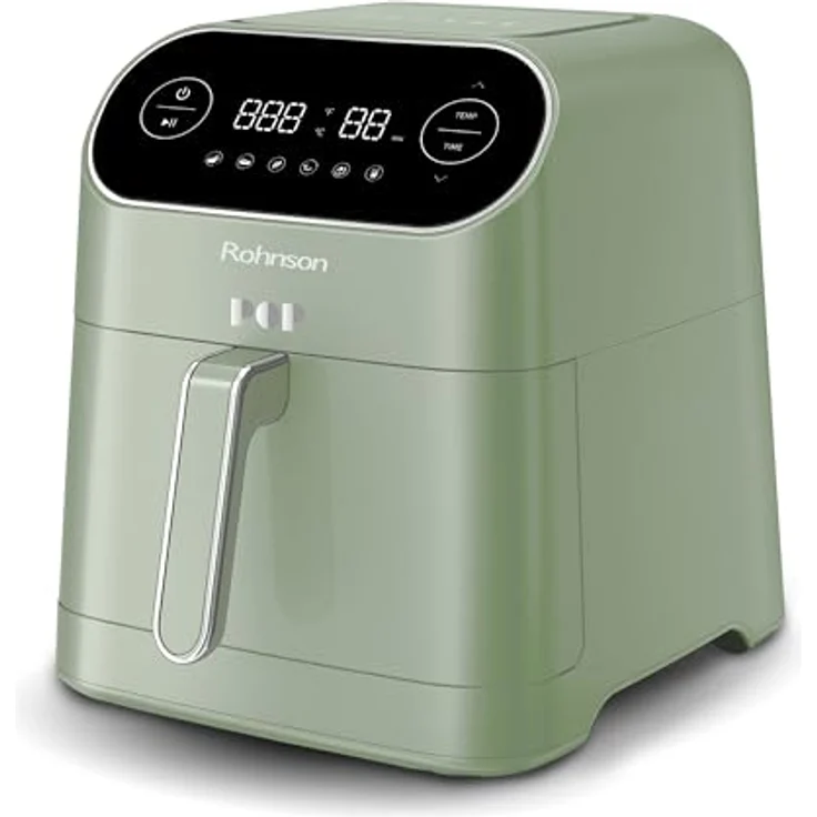 Rohnson R-2859 Pop Air Fryer, Heißluftfritteuse mit 7L-Kapazität, 1800W, 6 Programme, Digitales LED-Display, App-Steuerung, doppelte Sichtfenster, Fritteuse ohne Fett – Bild 2