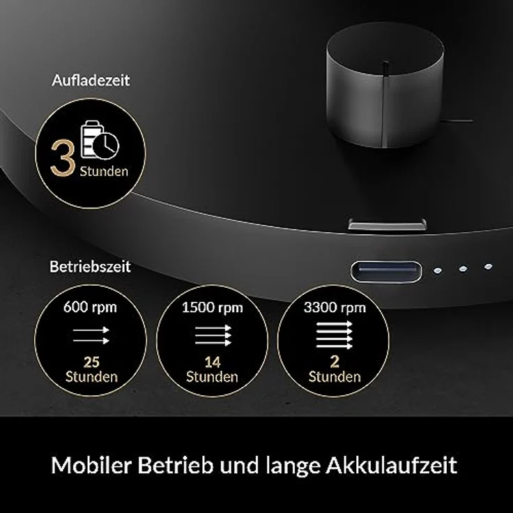 ARCTIC Summair Plus - Zusammenklappbarer Tischventilator mit integriertem Akku, USB-C Anschluss (inkl. USB-A Ladekabel), Stufenlos regulierbare 600-3300 U/min - Schwarz – Bild 5