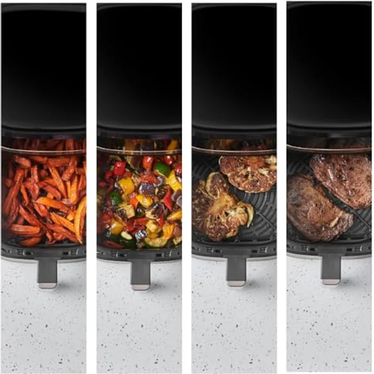 Russell Hobbs Heißluftfritteuse SatisFry 4,3L Rapid AirFryer, digitale Touchscreen-Bedienung, 9 Programme, spülmaschinenfest, sehr leise, schwarzes Gehäuse mit Champagner-Akzenten, 27610-56 – Bild 3