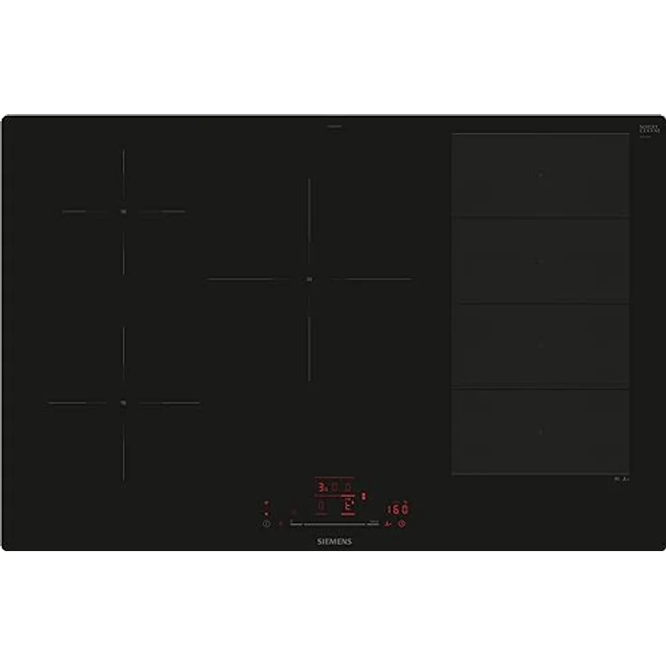 Siemens EX801HVC1E iQ700, Smartes Induktionskochfeld, 80 cm, Schwarz, flächenbündig, varioInduktion, TouchSlider, Bratensensor Pro - Braten ohne Anbrenngefahr – Bild 1