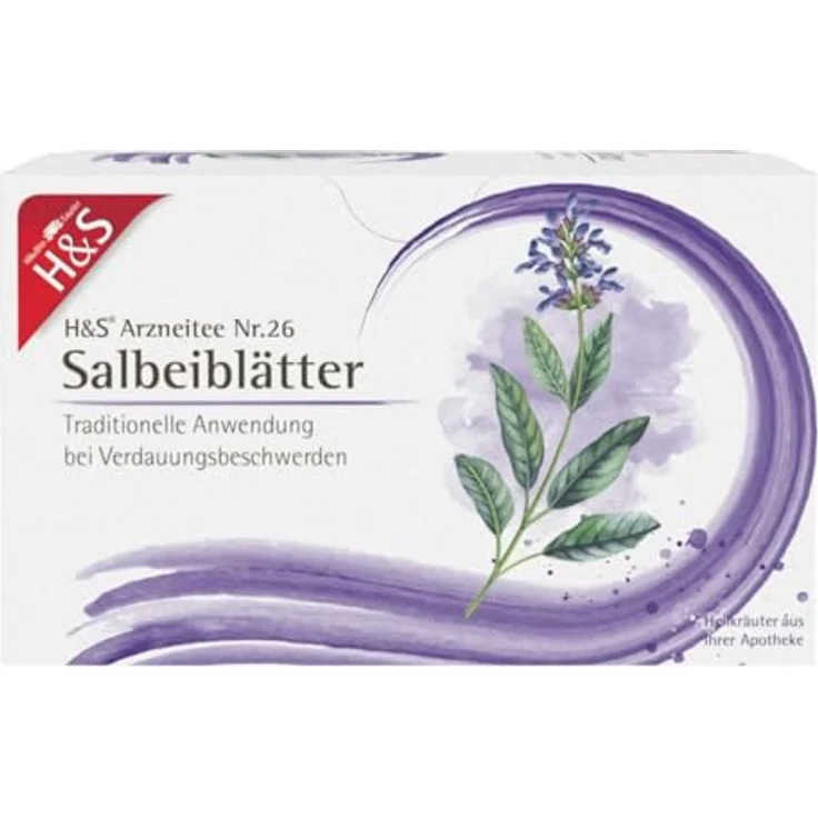 H&S Salbeiblätter Tee, Filterbeutel 20x1,6 g, bei Entzündungen der Mund- und Rachenschleimhaut – Bild 1