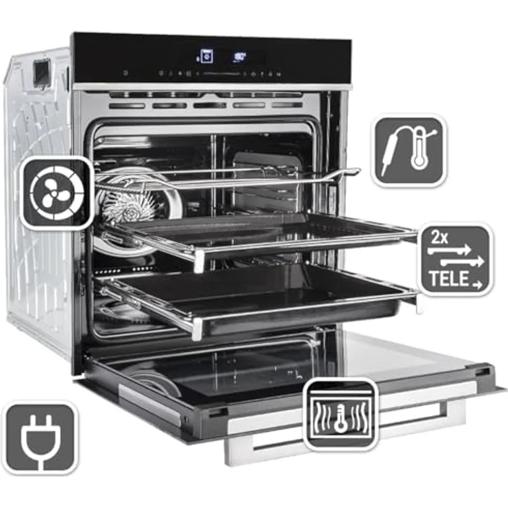 KKT KOLBE Backofen und Induktionskochfeld SET8017IH859RL, eingebaut, 7000W Leistung, SensorTouch Bedienung, katalytische Reinigung, Dampf-Clean, Auftaustufe – Bild 4