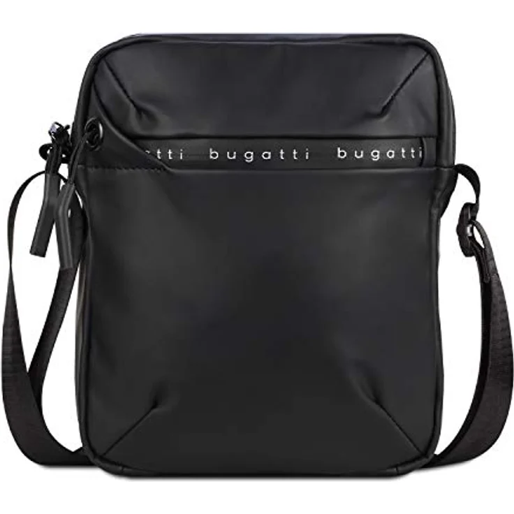 bugatti Blanc kleine Crossover-Umhängetasche, kompakte Schultertasche mit Reißverschlussfächern, schwarz, 17 x 4,5 x 21 cm – Bild 1