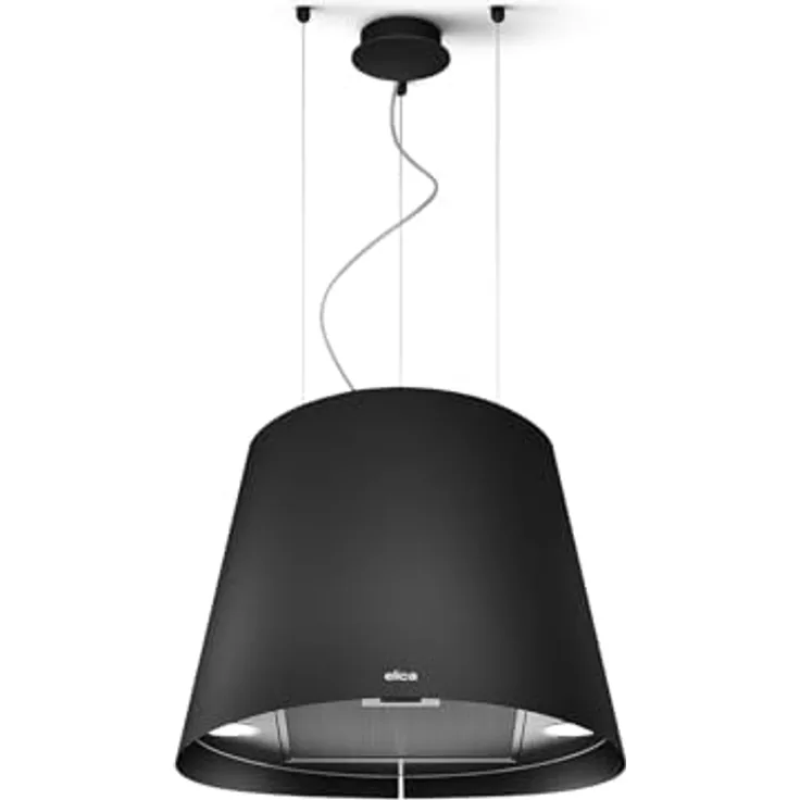 ELICA Deckenhaube JUNO BL/F/50 - PRF0071970D, Dunstabzugshaube in Schwarz, Edelstahl, Ø 50 cm, Umluft, LED-Beleuchtung