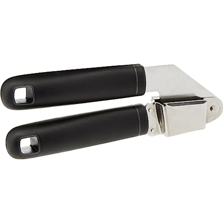 FACKELMANN Knoblauchpresse 18 cm Sense, Küchenhelfer mit Funktionsteil aus rostfreiem Edelstahl, Knoblauchschneider mit rutschfestem Soft-Touch-Griff (Farbe: Silber-Schwarz), Menge: 1 Stück – Bild 5
