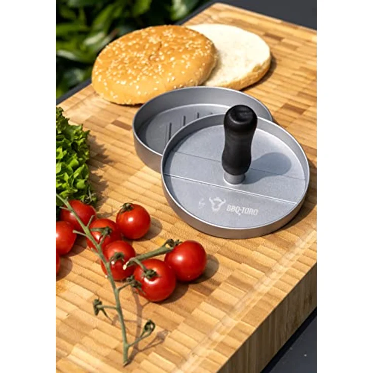BBQ-Toro Aluminium Burgerpresse | Ø 11,8 cm | Grau | Fleischformer | Hamburgerformer mit Antihaftbeschichtung | für BBQ, Grill und Küche | Hamburgerpresse, Burgerpattypresse, Frikadellenformer – Bild 3