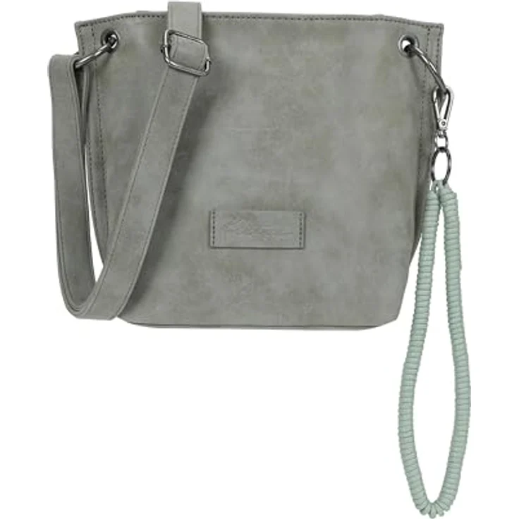 Fritzi aus Preußen Fritzi03N Vintage Umhängetasche, graue Crossbody Bag aus weichem Material mit verstellbarem Schulterriemen und Zipperfach – Bild 1