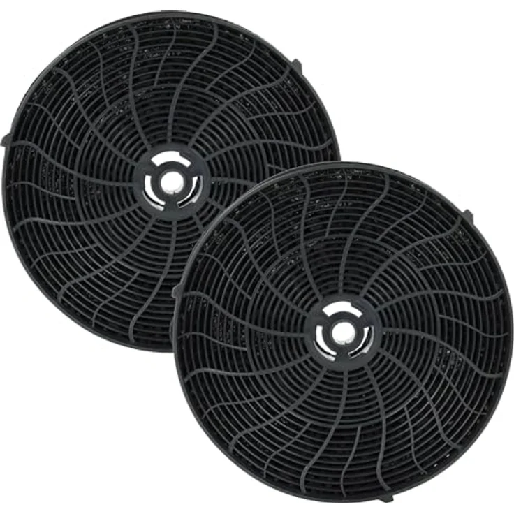 vhbw 2x Aktivkohlefilter kompatibel mit AEG X56263MP0, X56342SE10, DVE5960HB, X55342SE10, X08155BV-X, X08154BV-X, DVE5960HW Dunstabzugshaube, Schwarz – Bild 1