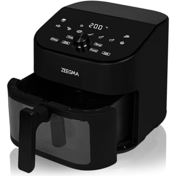 Zeegma KNAPPER CHEF Heißluftfritteuse 1600 W, 6,5 L, 9 Programme, Timer, 60-200°C, 60 Sek. Aufheizen – Bild 3