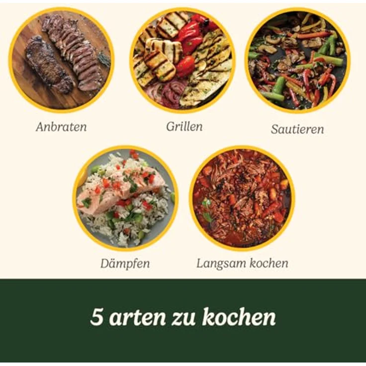 Cuisinart Cook In 5 in 1 Multikocher | Antihaftbeschichtete, austauschbare Platten und Pfannen | Stapelbar | Mitternachtsgrau – Bild 2