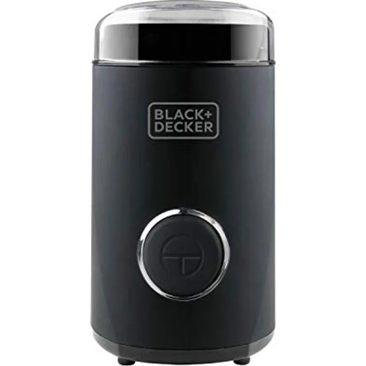 Black + Decker BXCG150E - Elektrische Mühle für Kaffee, Nüsse, Gewürze, Samen. Schnell, 150W, 50g, Behälter und Klingen aus Edelstahl, Schwarz,