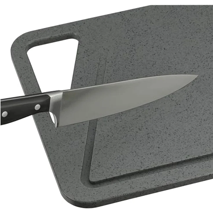 WMF Schneidebrett Tranchierbrett 45 x 30 cm rechteckig aus Kunsstoff mit Griff praktisch Saftrillen spülmaschinengeeignet leichte Reinigung hygienisch klingenschonend geschmacksneutral modern – Bild 2