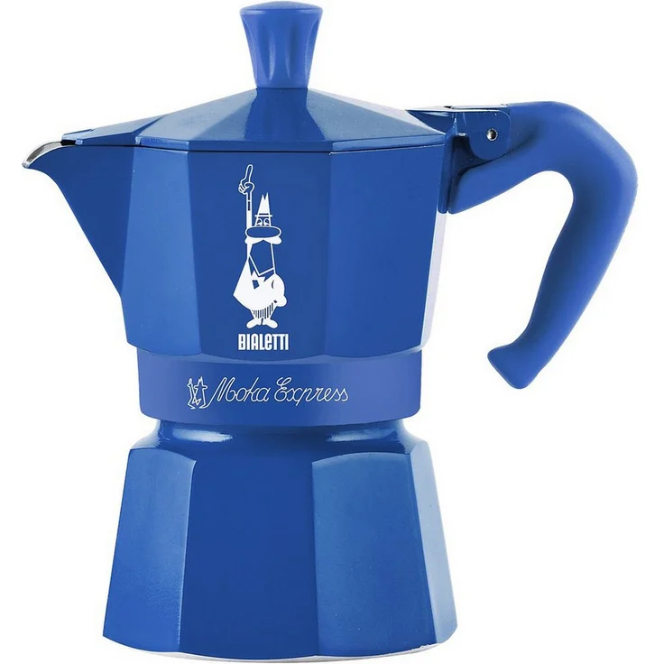 BIALETTI Espressokocher, blau aus Aluminium mit klassischem Design