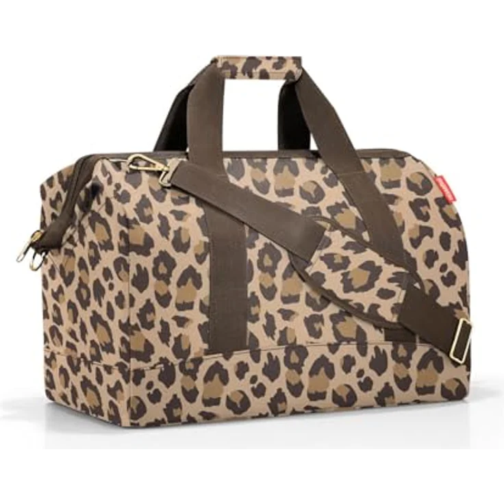 reisenthel Allrounder L, geräumige Handtasche im Arztkoffer-Design, leo macchiato, Braun – Bild 1