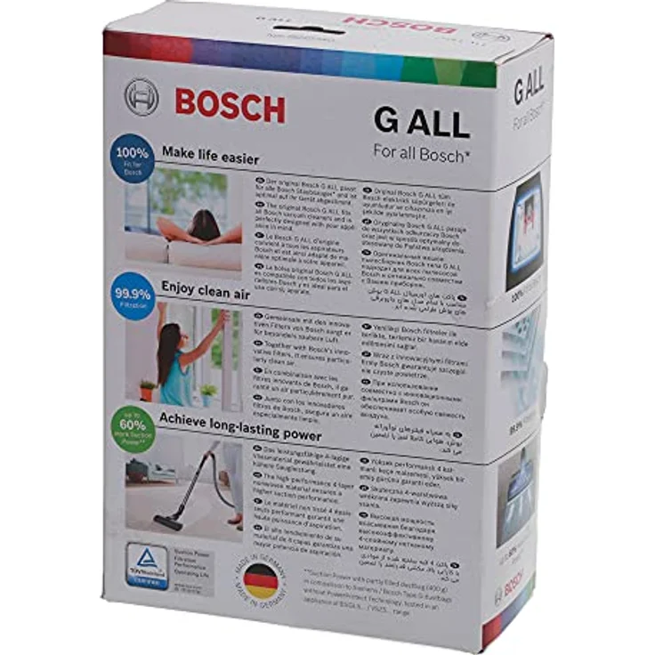 Bosch Haushalt Power Protect BBZ41FGALL, Staubsaugerbeutel mit 99,9% Feinstaub-Filterung, reißfestem Vliesmaterial, für alle aktuellen Bosch Staubsauger – Bild 2