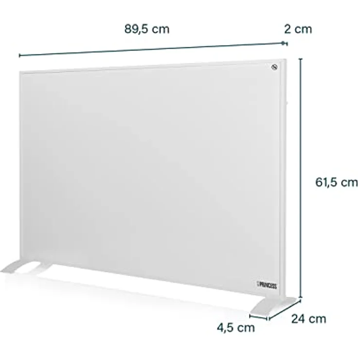 Princess Smarte Infrarotheizung – 540 W – Geringer Energieverbrauch – Steuerbar über kostenlose App – Programmierbar mit integriertem Thermostat – Weiß – Bild 3
