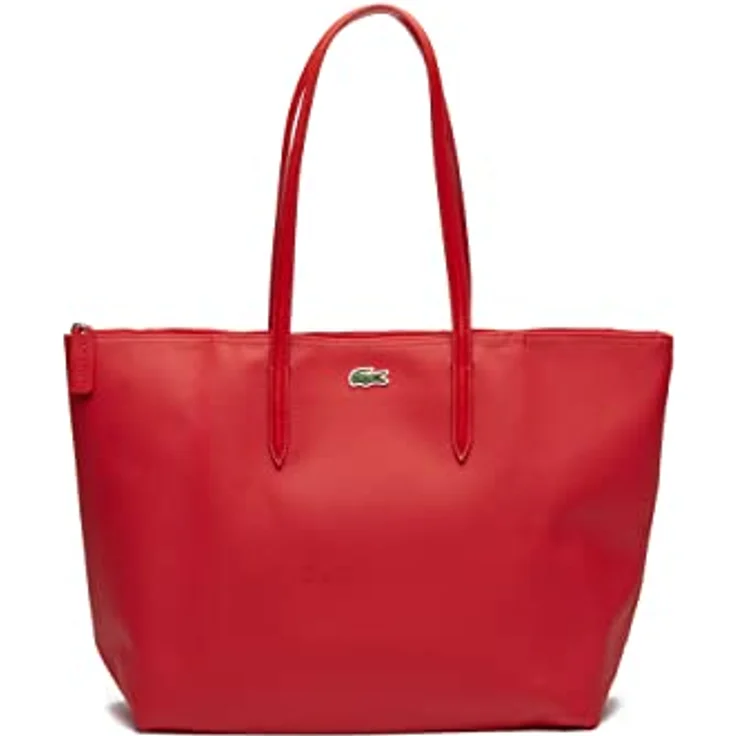Lacoste Shopper Concept, PVC Einkaufstasche mit aufgedrucktem Krokodil, schwarz – Bild 2