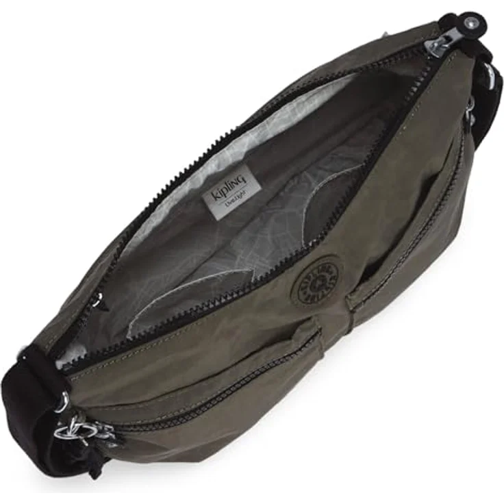 KIPLING Basic Eyes Wide Open Izellah Umhängetasche, Grün, 1 Zipperfach und 2 Einschubfächer, verstellbarer Schulterriemen – Bild 5