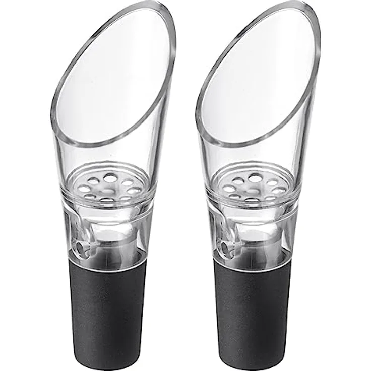 Westmark Dekantierausgießer Simo – hochwertige Weinausgießer mit Belüftung, Aufsatz geeignet für viele Weinflaschen, gute Abdichtung – Kunststoff, Edelstahl, rostfrei, 2 Stück