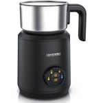 Arendo Milchaufschäumer 4in1 Induktion, Edelstahl, 400ml, spülmaschinengeeignet, 550 W, für warmen und kalten Schaum, inklusive Füllskala und Latte Art