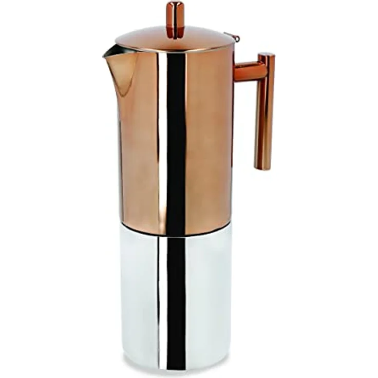 La Cafetière Espressokocher, 0,6l Kaffeekanne aus rostfreiem Edelstahl, induktionsgeeignet mit wasserdichter Silikondichtung – Bild 2