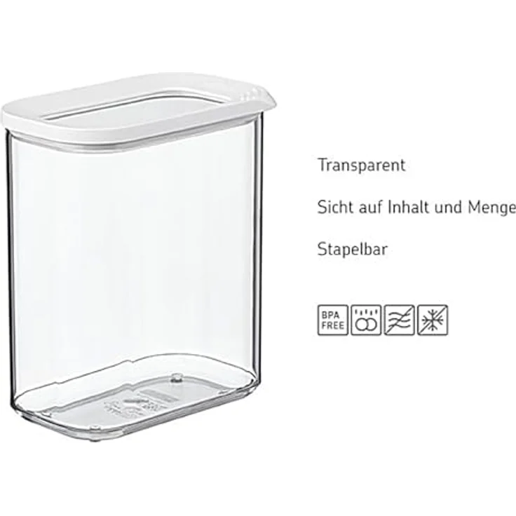 Mepal Modula Vorratsbehälter 3-teiliges Set, luftdicht & stapelbar, 1x 2000 ml & 2x 1000 ml, Nordic Green – Bild 2