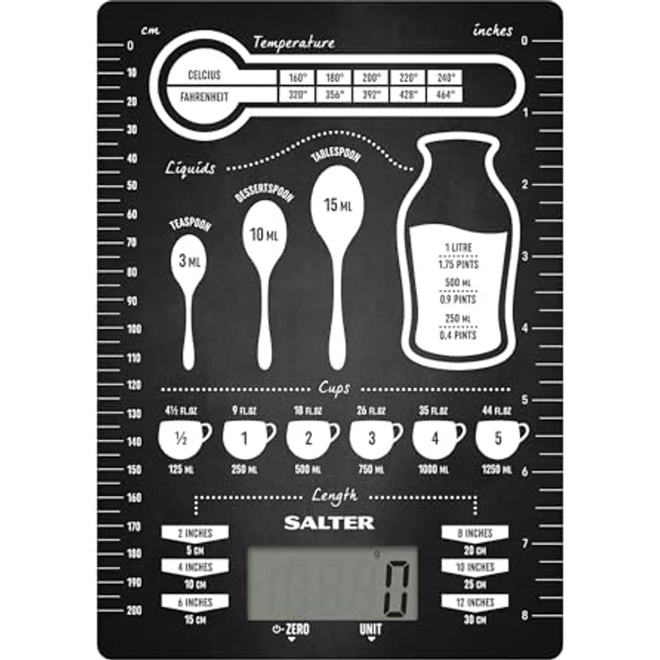 SALTER digitale Waage für die Küche, einzigartiges Design, elektronische Waage zum Wiegen von Lebensmitteln, einfach zu reinigen, ideales Geschenk zum kochen & backen, grafik – Bild 2