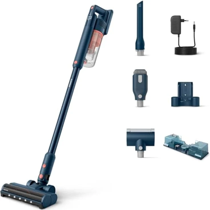 Versuni Philips 5000-Serie Kabelloser Staubsauger, Aqua-Modul, 60 Minuten Laufzeit, Korallrot – Bild 1
