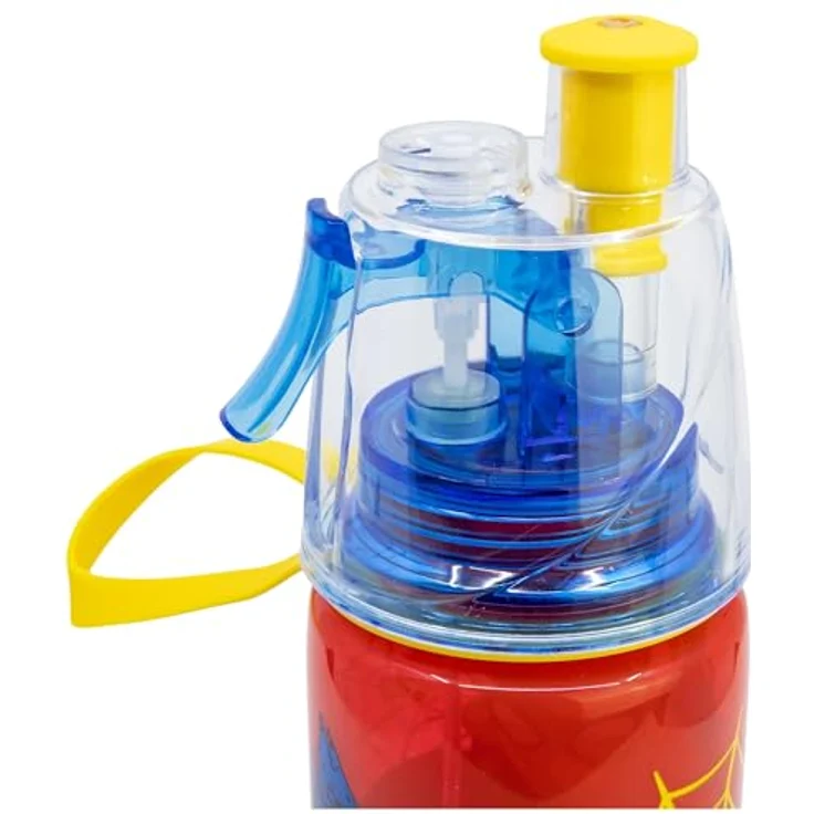 Storline Sprüh-Trinkflasche Spiderman, 575 ml Kinder Wasserflasche mit erfrischender Sprühfunktion, handlich und leicht – Bild 4