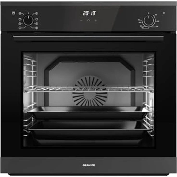 Oranier EBS420 Backofen pureBLACK, 8 Backofenfunktionen, 3-D Heißluft, XXL-Backraum 80 Liter, softCLOSE-Tür – Bild 1