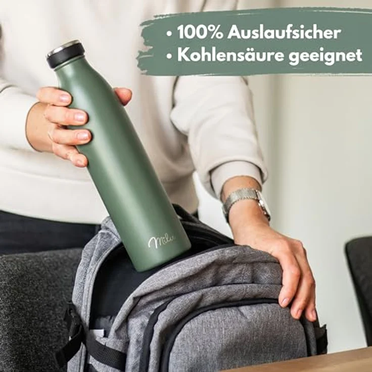 Milu Edelstahl Trinkflasche Aurora 1500ml – Auslaufsichere Thermosflasche für Kinder und Erwachsene, doppelwandige Vakuumisolierung, inkl. Reinigungsbürste – Bild 3