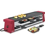 Spring Raclette 4 Personen COMPACT, rot, Tischgrill elektrisch, Antihaftbeschichtete Alu-Grillplatte, 4 Raclette Pfännchen & Spatel, Abstellebene, 54,0×10,5×11,5cm, 650W, Raclette Grill - Preisvergleich