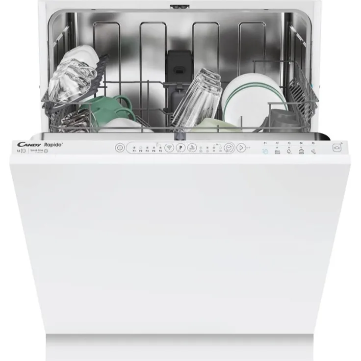 Candy RapidÓ CI 3E53L0W, Voll integrierter Geschirrspüler für 13 Maßgedecke, Geräuschpegel 53 dB, App-gesteuerte Bedienung, Energieeffizienzklasse E