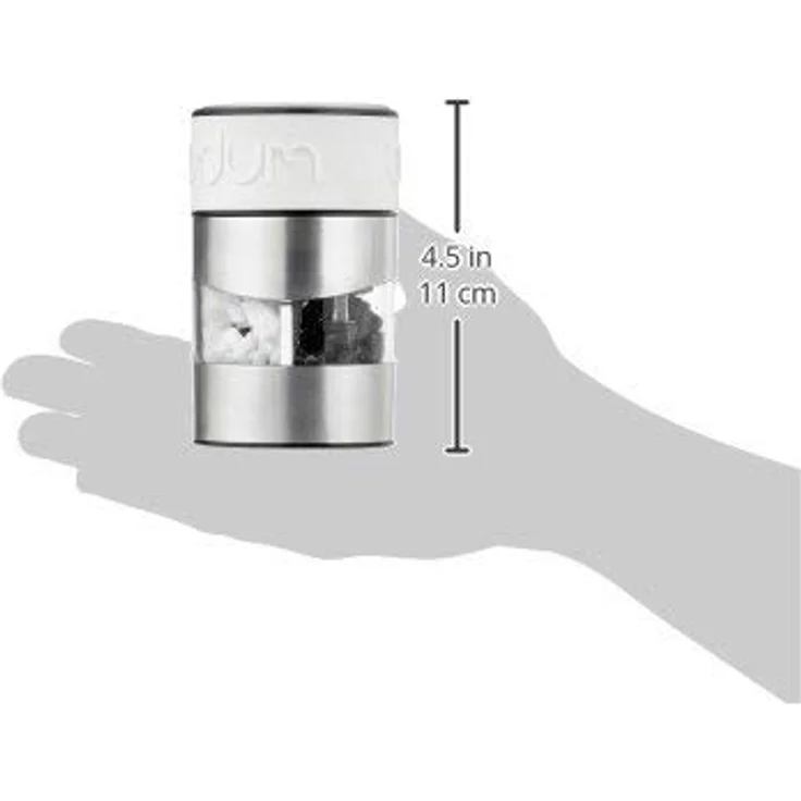 Bodum TWIN Salz- und Pfeffermühle (Einstellbares Keramikmahlwerk, Rutschfester Silikon-Griff, 12 cm) cremefarben – Bild 3