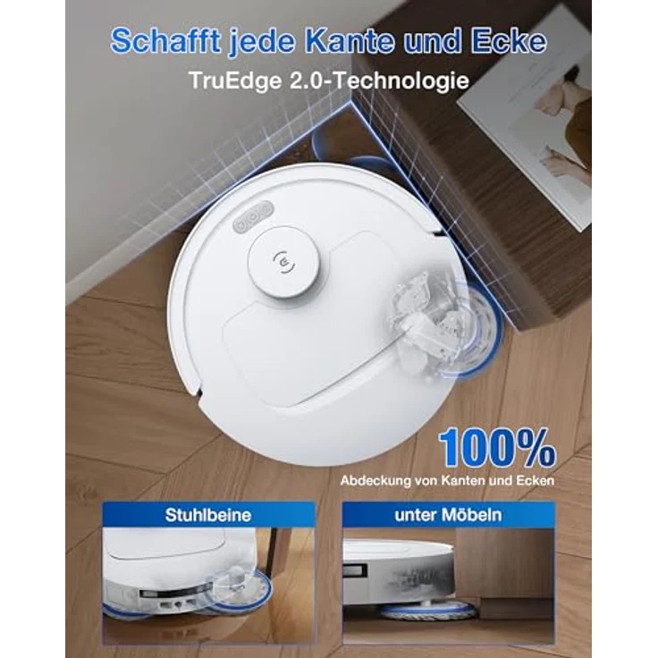 Ecovacs Deebot T30c White Gen 2 EU, Staubsauger Roboter mit 25.000 Pascal Saugkraft, Laser-Navigation und Nasswischfunktion, Weiss – Bild 2
