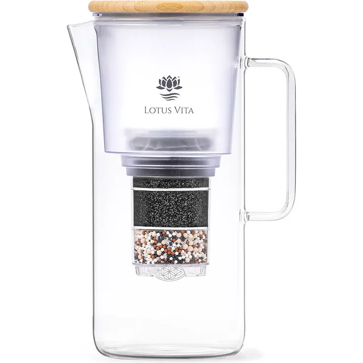 Lotus Vita Wasserfilter-Kanne Katara 1,4L - Natura Plus, schnelle Filterung in 5 Minuten pro Liter, bpa-/bps-frei, lebensmittelecht