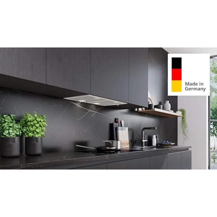 Siemens LB75566 Lüfterbaustein, Silbermetallic, mit Kondensatormotor, 3 Leistungsstufen und Arbeitsplatzbeleuchtung mit LED-Modul – Bild 2