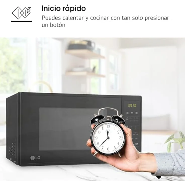 LG MH6042D Mikrowelle, Standgerät, 600 Watt, 20 L Garraum, LED-Display, 5 Leistungsstufen, schwarz – Bild 8