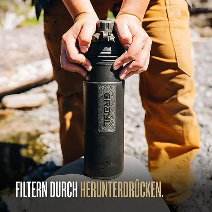 GRAYL GEOPRESS Purifier covert black Wasserfilterflasche – Bild 4