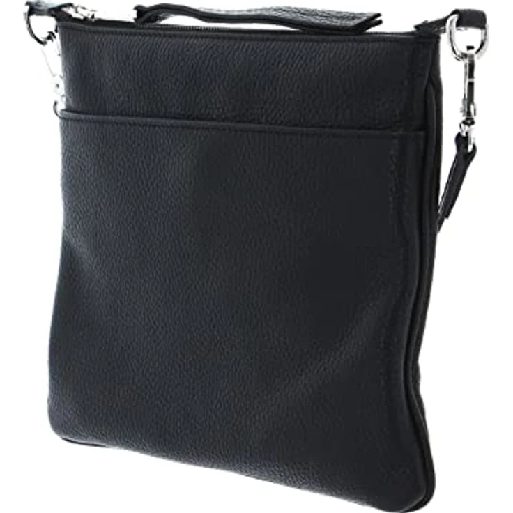 Abro Adria Umhängetasche, elegante Lederhandtasche 26 cm mit verstellbarem Umhängeriemen, Schwarz – Bild 2