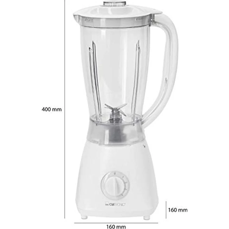 Clatronic UM 3470 -- Universalmixer ideal für Küche & Bar -- Ice-Crush Funktion -- 1.5 Liter Fassungsvermögen -- Edelstahlmesser -- 500 Watt – Bild 4