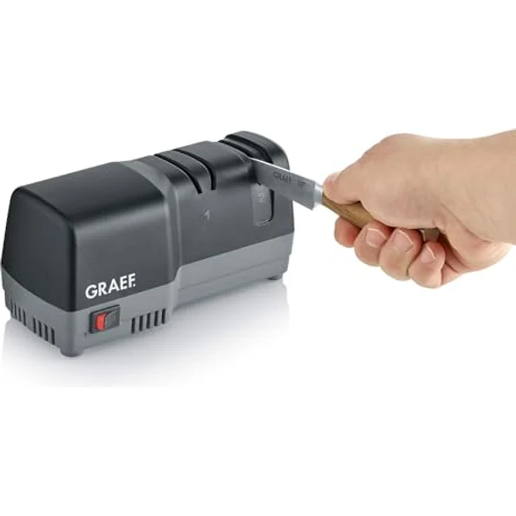 Graef CC82EU, Messerschärfer mit CrissCross-Schärftechnologie und festem Winkelführungssystem, Schwarz – Bild 4