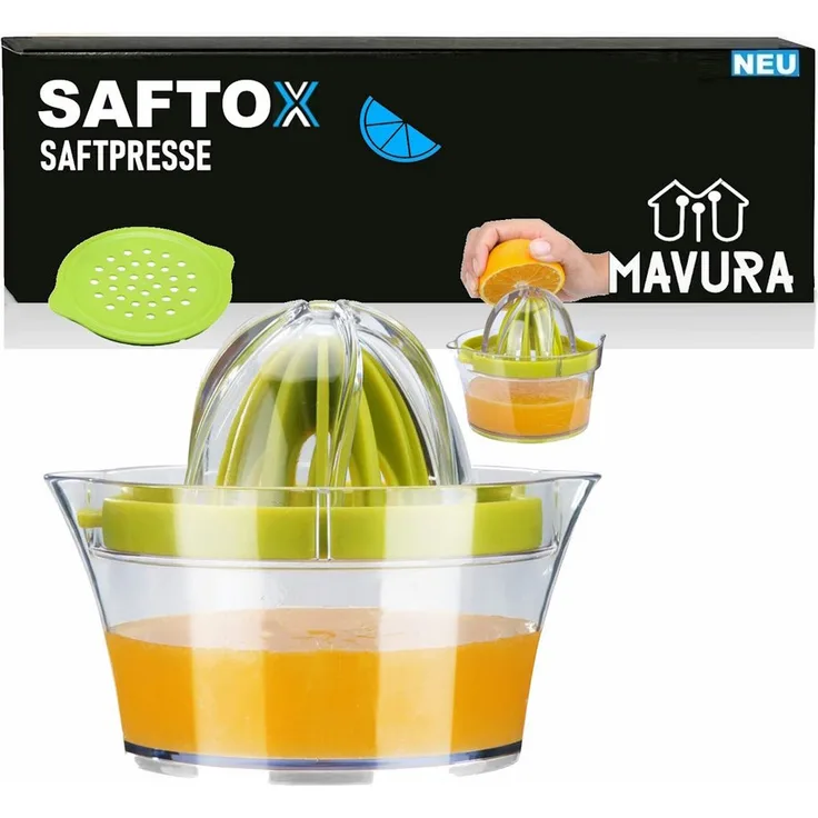 MAVURA Zitruspresse SAFTOX Orangenpresse Saftpresse Zitronenpresse Handpresse, Grün