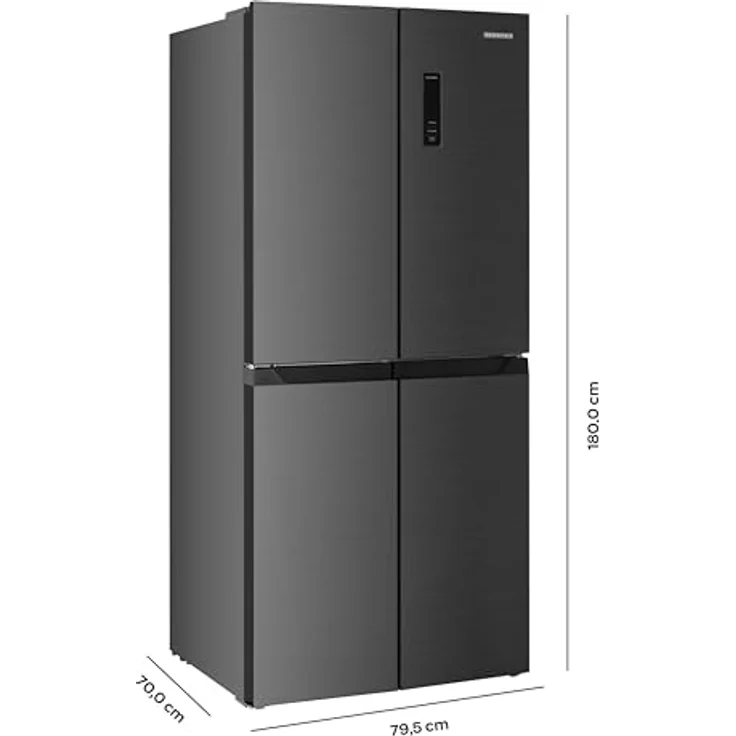 Heinrich´s Cross Door Kühlgefrierkombination mit 421L Gesamtvolumen, Total-No-Frost Funktion, 150L Gefriervolumen, Multi-Airflow, Fresh Converter System, LED Beleuchtung, Inox – Bild 4