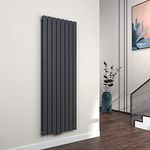 EMKE Vertikal Heizkörper 1800x620mm, Doppellagiger Flachheizkörper mit Mittelanschluss, 2227W, anthrazit